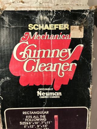 Vintage Schaefer Neuman Mechanical Chimney Cleaner Box Made in USA Wis. 2