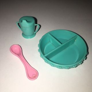 Vintage G1 Hasbro My Little Pony Baby Princess Sparkle Sippy Cup Plate Spoon