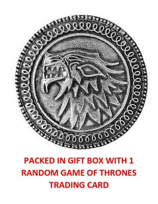 Game Of Thrones Stark House Crest Vintage Direwolf Shield Badge Pin In Gift Box