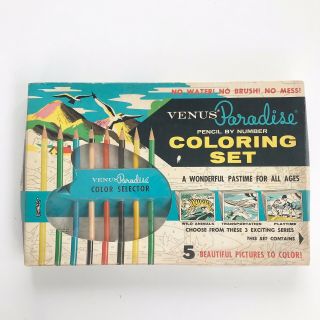 Vintage Venus Paradise Pencil By Number Coloring Set Box Color By Number