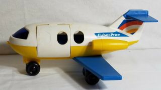 1980 Vintage Fisher Price Little People Jet Airplane Pull Toy