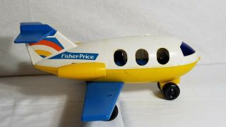 1980 Vintage Fisher Price Little People Jet Airplane Pull Toy 5