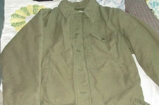 Vintage Vietnam War Us Navy Deck Jacket Cold Weather Medium Green Vanderbilt