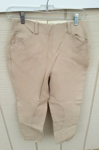 Christenfeld Womens Vintage 1970s Side Zip Riding Breeches Pants Tan Waist 27 "