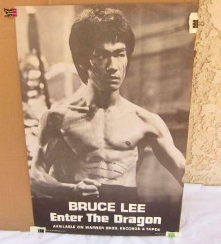 Vintage Bruce Lee Poster Enter The Dragon 1973 Kung Fu Warner Bros