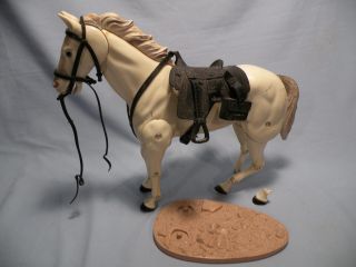 Vintage Gabriel The Lone Ranger Silver Horse,  Saddle,  And Base