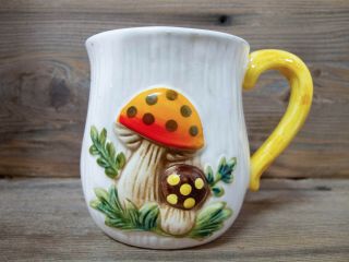 Vintage Sears & Roebuck Merry Mushroom Coffee Tea Mug Cup Japan 1970 