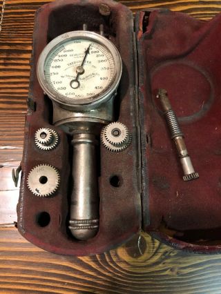 Vintage Schaeffer & Budenberg Tachometer In Wooden Box