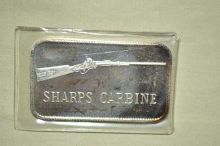 Vintage Sharps Carbine Rifle 1oz.  999 Pure Fine Silver Art Bar Guns Of The West