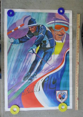 Vintage C 1960s 1970s Jean Claude Killy Ski Poster Chevy Sport