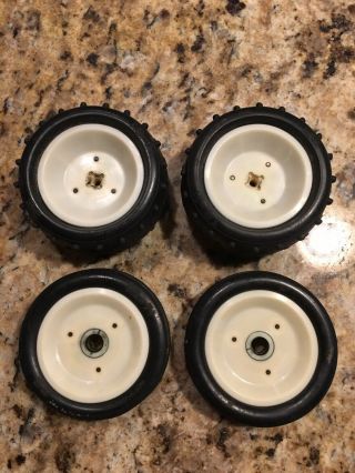 Vintage Team Associated RC10 Championship 3 - Piece Front & Rear Wheels W/ Tires 2