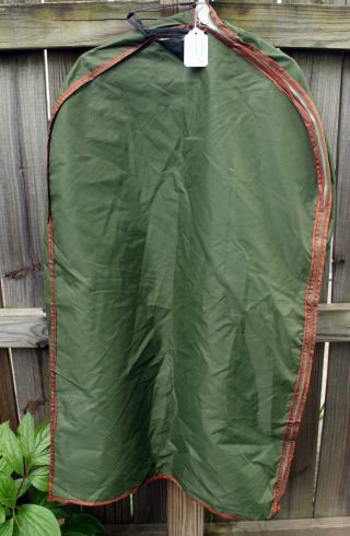 Vintage Us Army Green Zippered Uniform Garment Suit Bag 1960s Military Vietnam