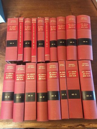1855 - 1872 Acts And Resolves Of The General Assembly Rhode Island Law Books