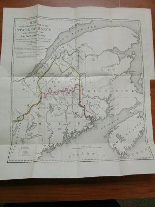 Government Report 7/4/1838 US Canada Border With 2 Maps Maine North America 3