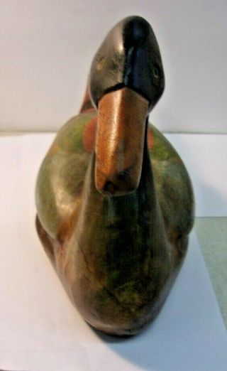 Vintage Primitive Hand Carved Wooden Duck Decoy 15 