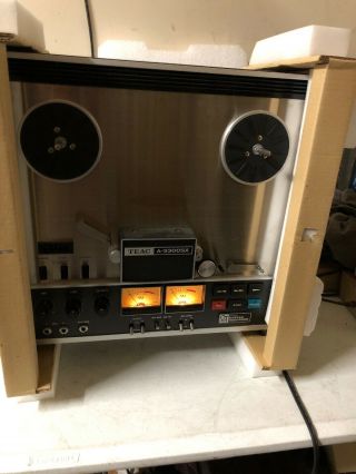 Vintage Teac A - 3300sx - 2t Reel To Reel Stereo Tape Deck & Box