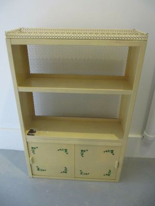 Vintage Yellow Metal Kitchen Shelf Medicine Cabinet