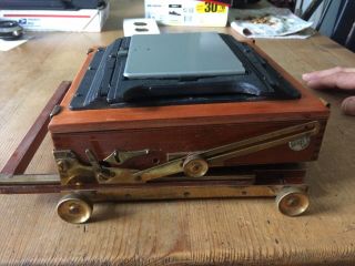 English Half Plate Wood Camera Converted to 4x5 Graflok Back and Accessories 5