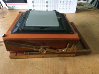 English Half Plate Wood Camera Converted to 4x5 Graflok Back and Accessories 7