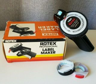 Vintage Rotex Embossing Label Maker In - Box, .  Comes With 2 Rolls