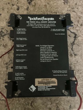 Rockford Fosgate Punch 60 Dsm Mosfet Amp Amplifier 30x2 Vintage Car Audio
