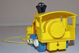 Vintage Fisher Price Toot Toot & Chug Chug Wooden Train Engines Pull Toys Retro 5
