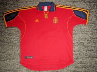 Vintage Spain 1990s Home Football Shirt Top Shirt Jersey - Adult Xl