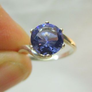 Vintage Estate Sterling Silver 925 Ring With Unique Blue Stone - Size 7.  5