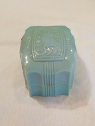 Teal Ring Presentation Box Art Deco Rare Color - Vintage Celluloid/plastic