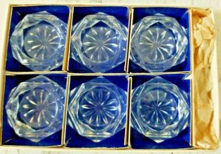Set Of Six 6 Vintage Czech Crystal Salt Cellars Dips With 6 Spoons 2