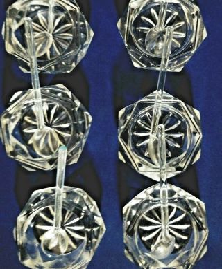 Set Of Six 6 Vintage Czech Crystal Salt Cellars Dips With 6 Spoons 5