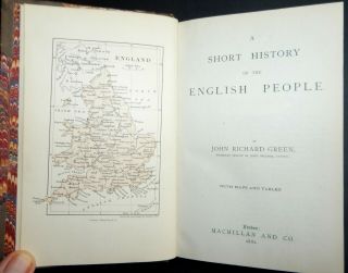 1881 Green SHORT HISTORY OF THE ENGLISH PEOPLE Bound by E Bumpus COLOUR MAPS 4