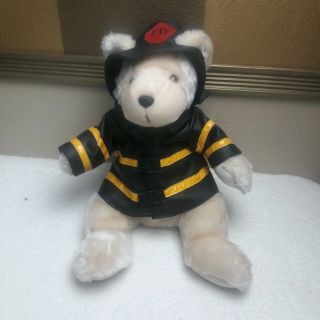 Cal Plush Calplush Teddy Bear Firefighter With Fire Hat Vintage Stuffed 17 "