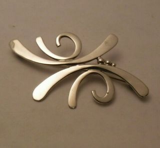 Vintage Modernist Studio Sterling Silver Mid Century Pin Brooch - Signed