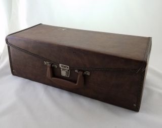 VINTAGE BROWN FAUX LEATHER 8 TRACK CASSETTE STORAGE CASE Holds 24 Tapes 3