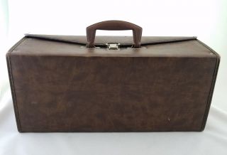 VINTAGE BROWN FAUX LEATHER 8 TRACK CASSETTE STORAGE CASE Holds 24 Tapes 4