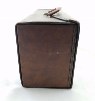 VINTAGE BROWN FAUX LEATHER 8 TRACK CASSETTE STORAGE CASE Holds 24 Tapes 5