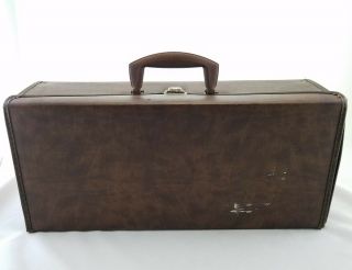 VINTAGE BROWN FAUX LEATHER 8 TRACK CASSETTE STORAGE CASE Holds 24 Tapes 6