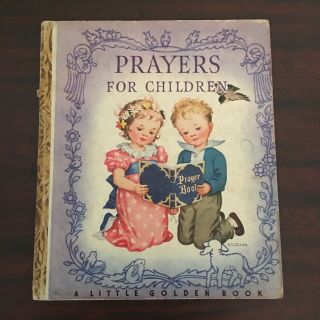 Vtg.  1942 Prayers For Children Little Golden Book Dixon Illustration O Edition