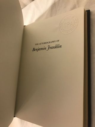 Franklin Library 100 Greatest Books The Autobiography of Benjamin Franklin 4