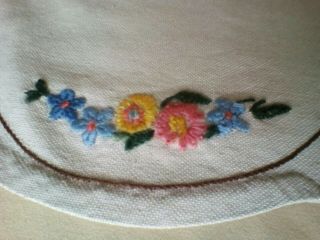 PRETTY VINTAGE HAND EMBROIDERED CRINOLINE LADY FLORAL PANEL PICTURE SOFA BACK 5