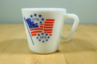 Vintage Pyrex Bicentennial Milk Glass Mug Cup 1776 - 1976 Usa