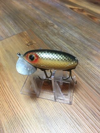 Vintage Fishing Lure Rare Wood Arbogast Jitterbug Tough Early Hardware Old Bait