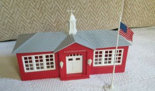 Vintage Plasticville O Scale Red School House Kit W/ Flag