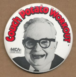 Couch Potato Workout With Larry Bud Melman Rare Promo Vintage Button 