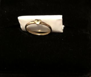 14K SOLID YELLOW GOLD VINTAGE BABY GIRL HEART RING KEEPSAKE SIZE 1 SMALL GIFT 2