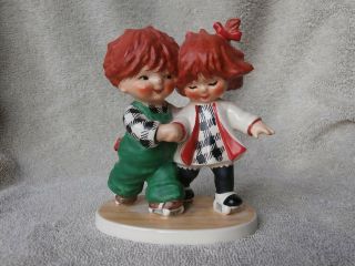 Htf Vintage 1967 Goebel Charlot Byj Redheads Skating N Dating Figurine