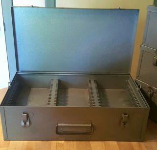 Vintage Stereo Slide Storage Box Double Layer (144 Slides) Brumberger Heavy Duty