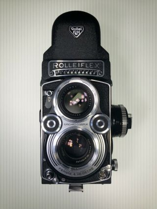 Rolleiflex 3.  5f Tlr Camera Zeiss F3.  5 Planar 75mm With Prism And