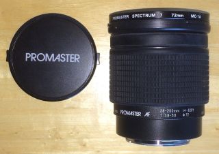 Vintage Promaster Af 28 - 200mm F/3.  8 - 5.  6 Zoom Lens For Minolta Maxxum - Japan